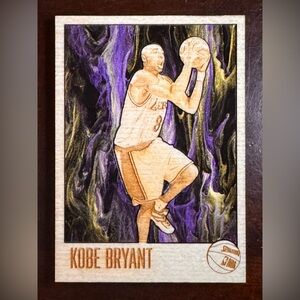 1996 Kobe Bryant Rookie Wood Burned Card Glossy Colored Finish